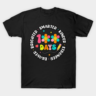 Smarter Kinder Stronger Brighter 100 Days Of School Teacher T-Shirt